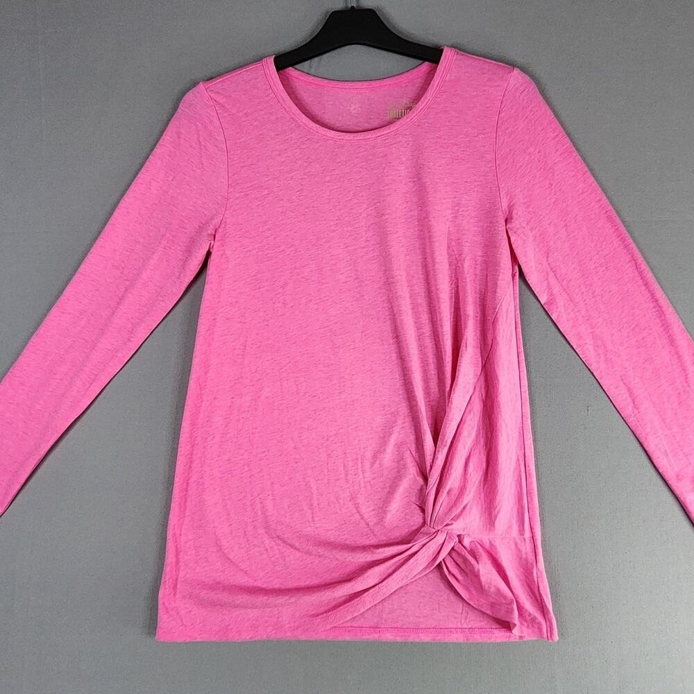 Lilly Pulitzer Luxletic Performance Top Twist Front Pink long sleeve size Small